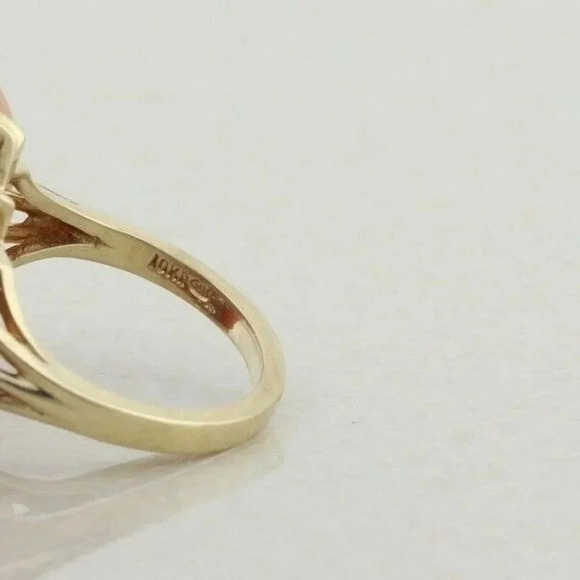 10k Yellow Gold Natural Ruby and Diamond Ring Size 6 1/2 - Picture 8 of 9